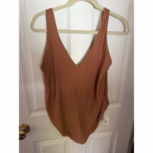Aerie Brown V-Neck bodysuit
